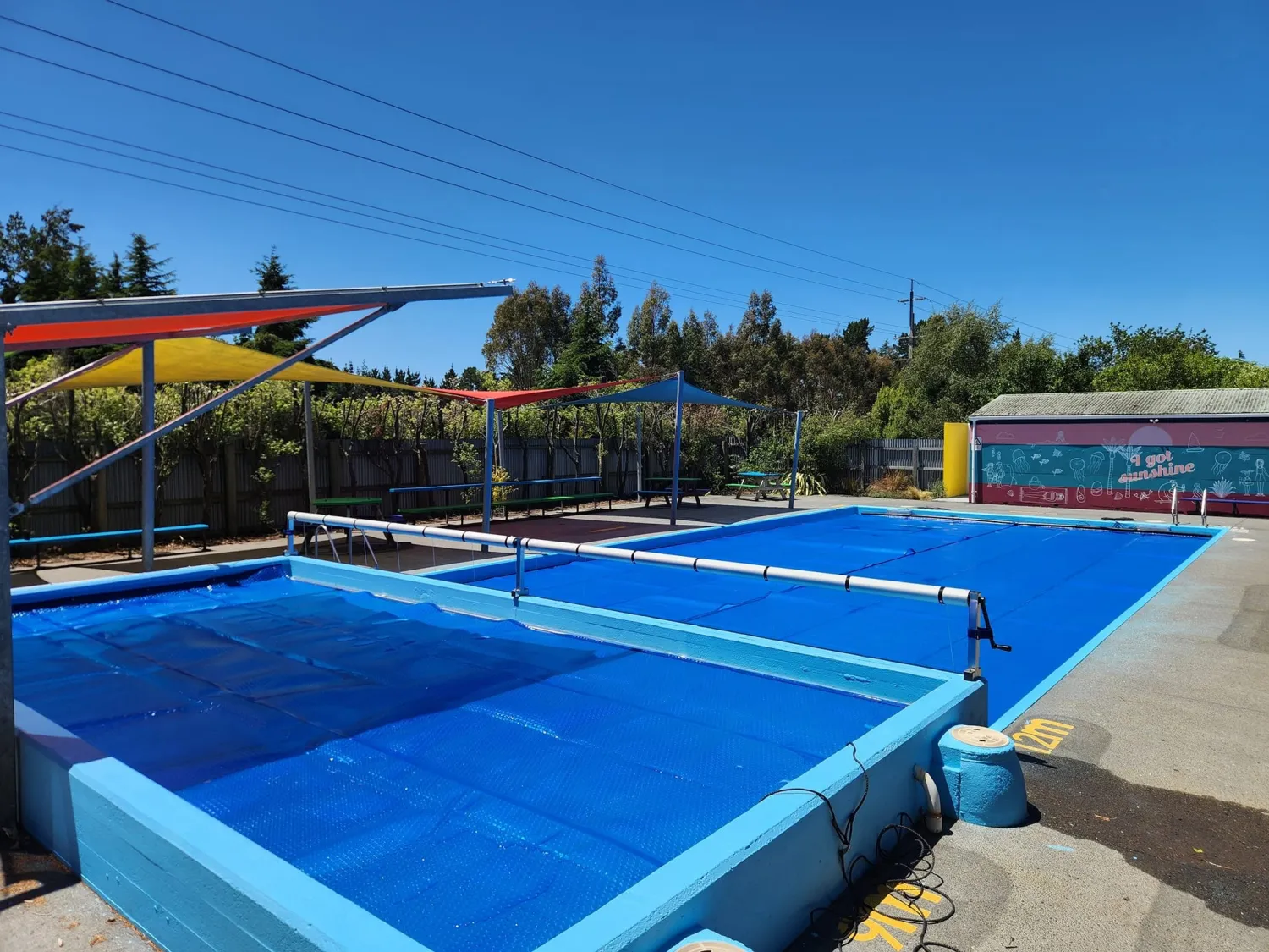 Pool covers fitted and ready for the season